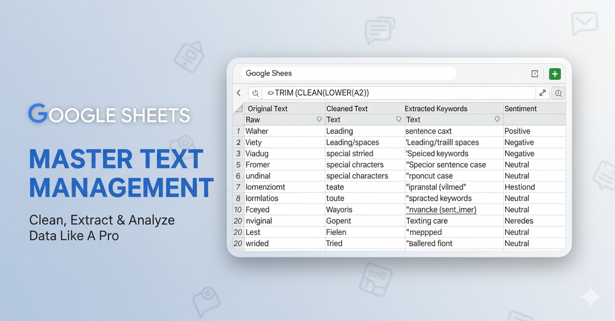 การจัดการข้อความบน Google Sheet
