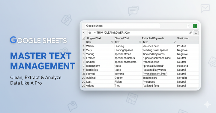 การจัดการข้อความบน Google Sheet